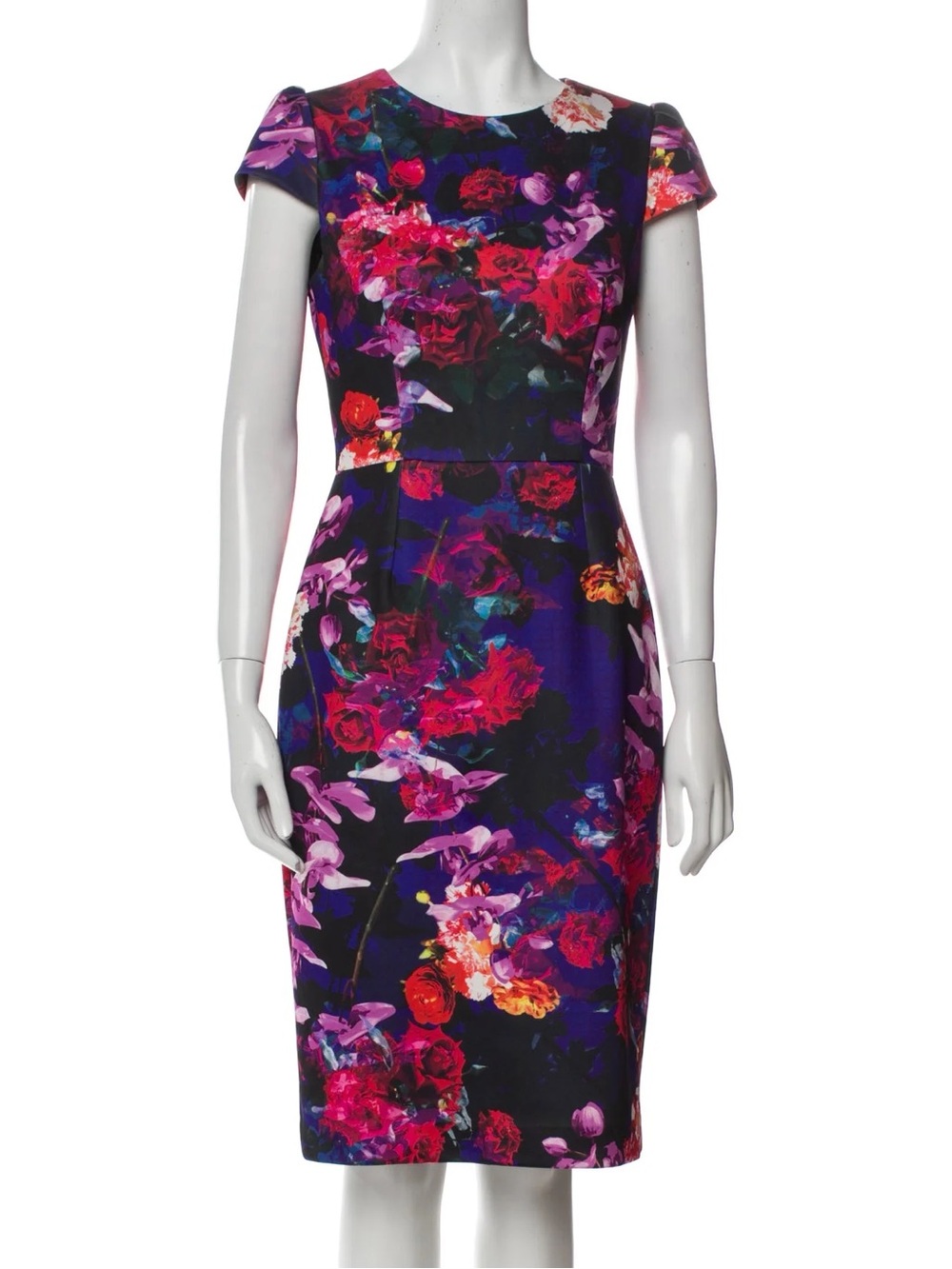 Betsey Johnson Watercolor Floral Cap Sleeve Dress Size 6